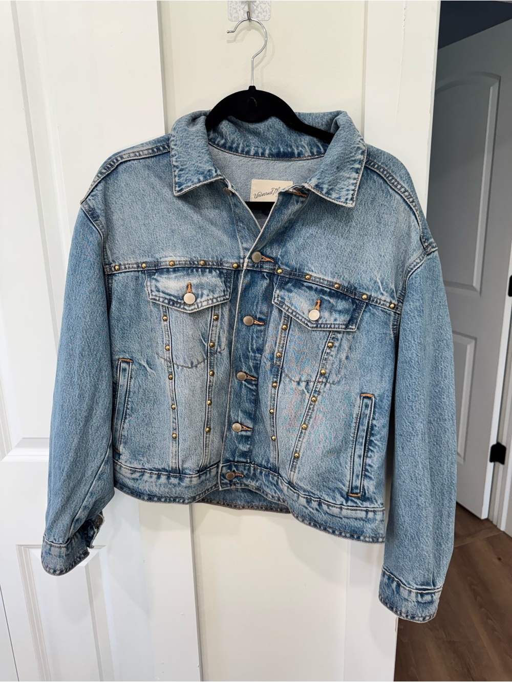 Universal Thread Light Blue Denim Jacket with Stud Trim